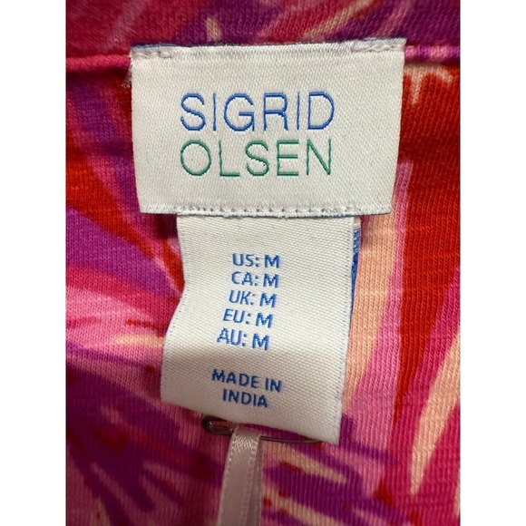 Sigrid Olsen NWT Tropical Hawaiian Pineapple Bird Collared Tank Size Medium - Picture 3 of 5